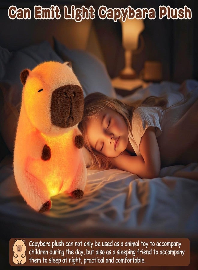 Achwishap Capybara Gifts Box,Light-up Capybara Plush Stuffed Animal for Girls 3-5 6 7 8 9 10 11+ Years,Kids Birthday Capybaras Plush Set with Capybaras Shoulder Bag Keychain Comb Jewelry for Valentine - Image 3